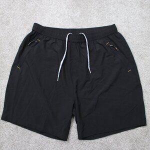 Mier Shorts Mens XL Black Drawstring Zip Cargo Pockets Stretch Athletic Hiking
